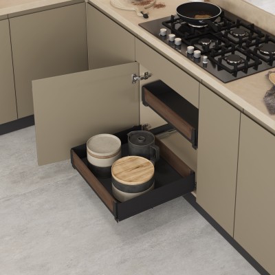 درج Unique Wood بسكة مخفية - إكسسوارات مطابخ وخزائن